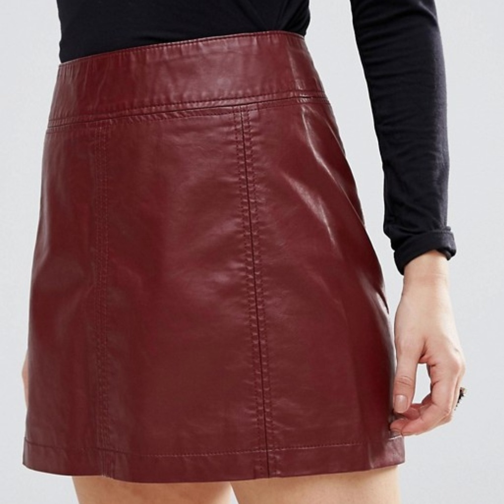 Free People Vegan Leather Miniskirt